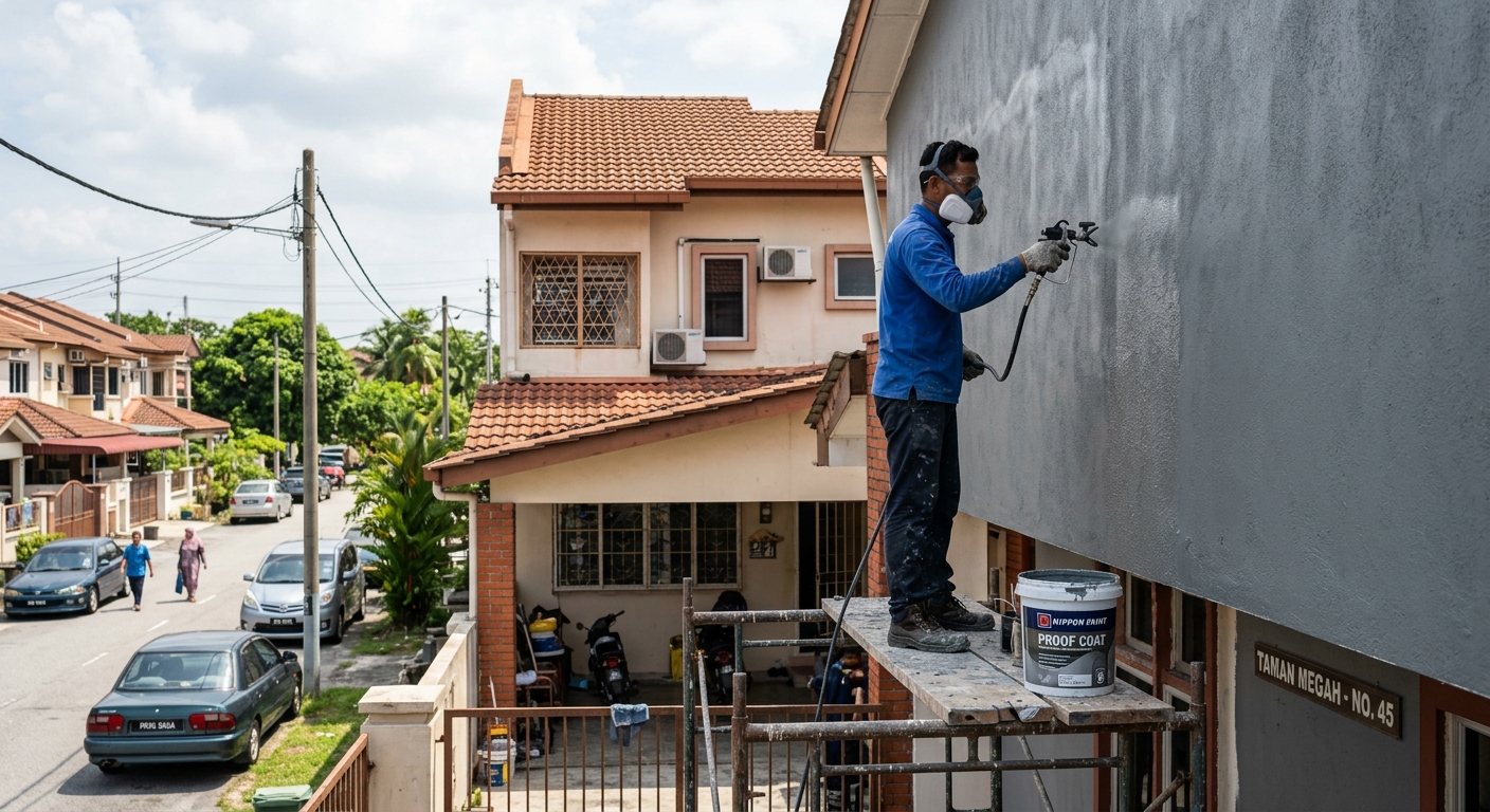 Wall Waterproofing dilaksanakan pada hartanah di Malaysia